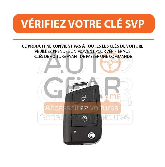 Étui de Clé Volkswagen Seat Skoda en TPU à 3 Boutons vue 3