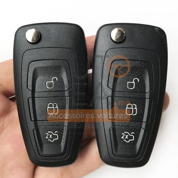 Coque de Clé Ford Focus 3 Fiesta C-Max Mondeo 3 Boutons vue 3