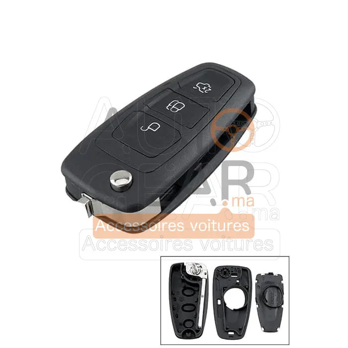 Coque de Clé Ford Focus 3 Fiesta C-Max Mondeo 3 Boutons