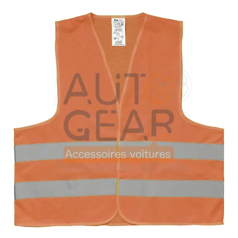 Gilet de Sécurité Orange Haute Visibilité vue 2