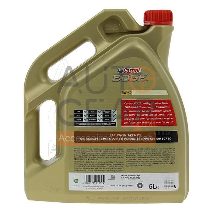 Huile Moteur Castrol Edge 5W-30 LL 5L vue 4