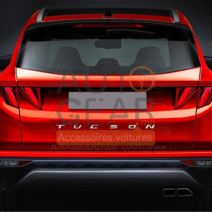 Hyundai Tucson Logo Emblème en Lettres Coffre Chrome et Noir vue 3