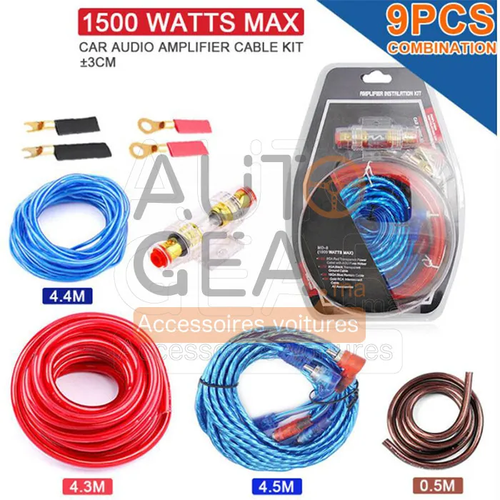 Kit de Câbles Audio 1500W RCA pour Subwoofer