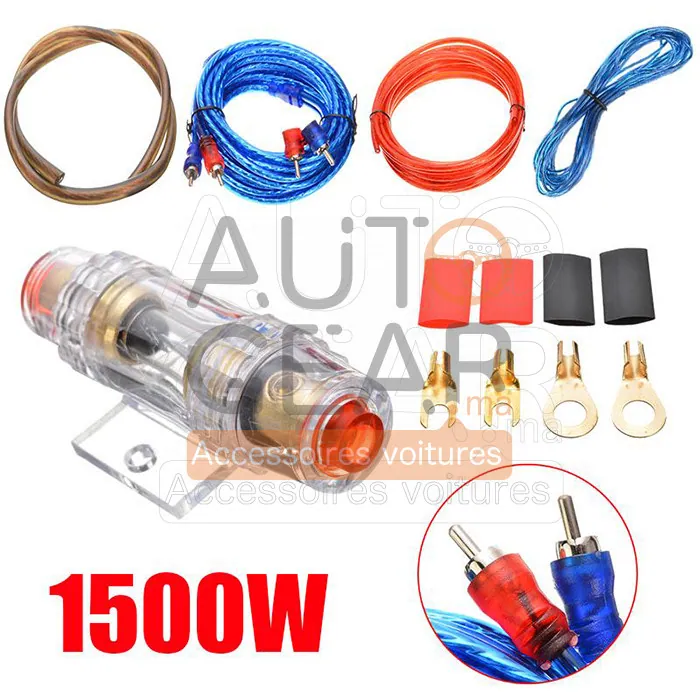 Kit de Câbles Audio 1500W RCA pour Subwoofer vue 2