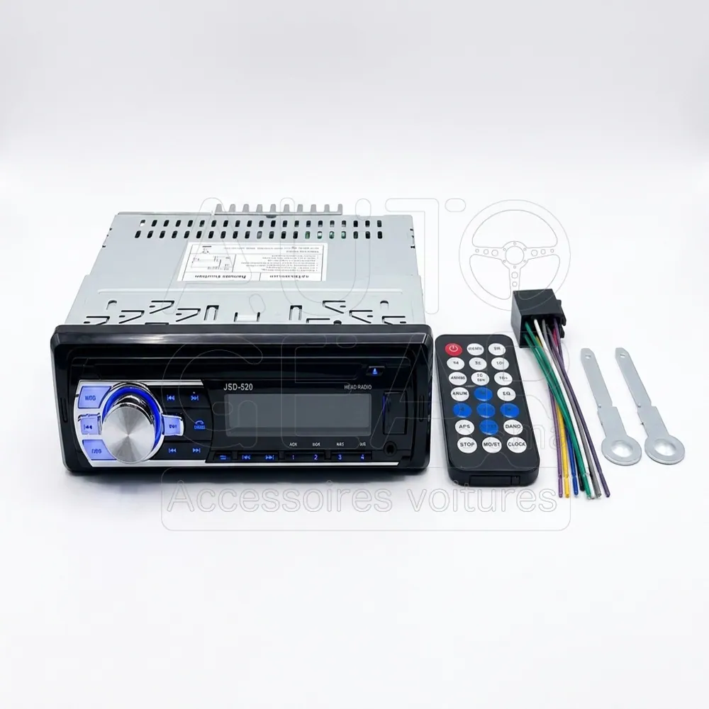Kit Auto Radio Bluetooth avec Faisceau et Télécommande JSD-520