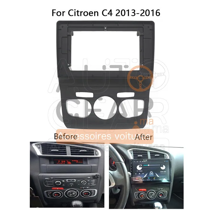 Kit de Cadre d'Autoradio 2 DIN pour Citroën C4, C4L (2010-2016) vue 2