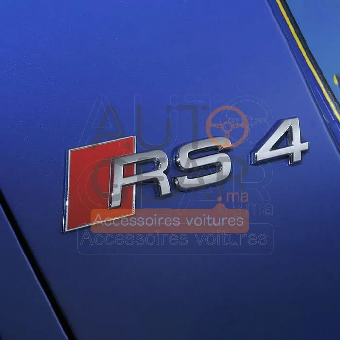 Logo de Coffre Audi RS4 Noir et Chrome