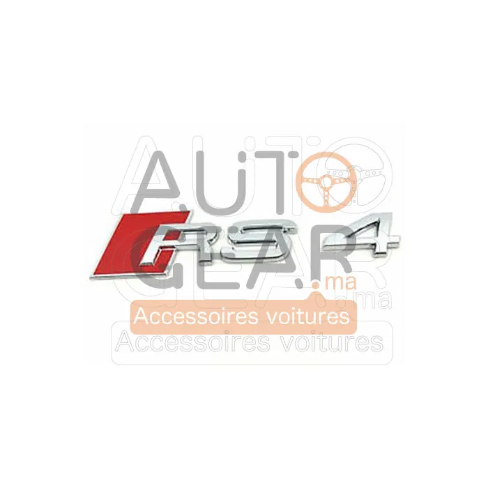 Logo de Coffre Audi RS4 Noir et Chrome vue 2