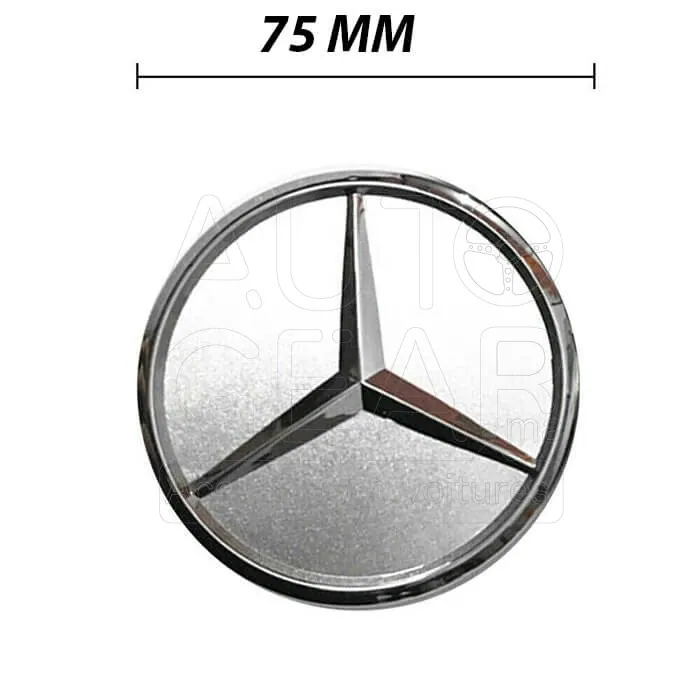 Cache-Moyeu de Jante Mercedes-Benz Logo Argenté 75mm (Lot de 4) vue 3