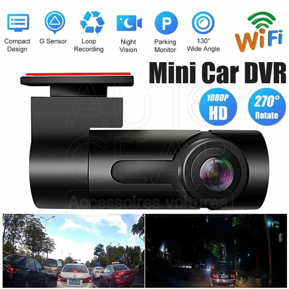 Mini Dashcam Voiture 1080P Full HD WiFi Vision Nocturne vue 3