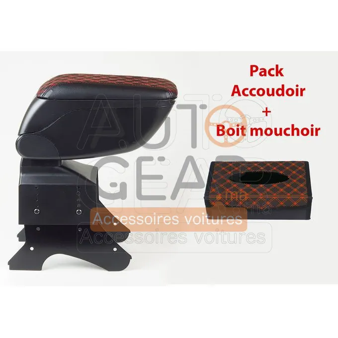 Pack Accoudoir et Boîte à Mouchoirs Rouge