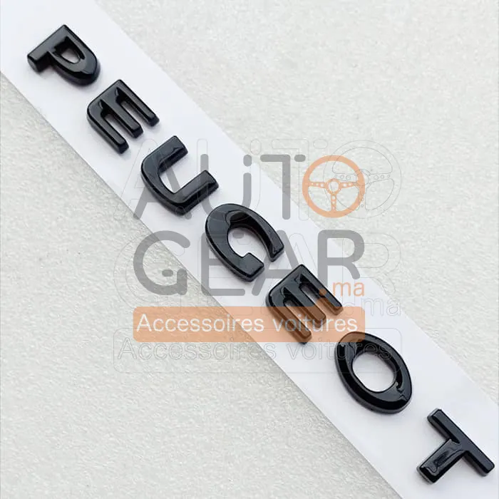 Peugeot Logo Emblème Arrière de Coffre Chrome et Noir vue 4