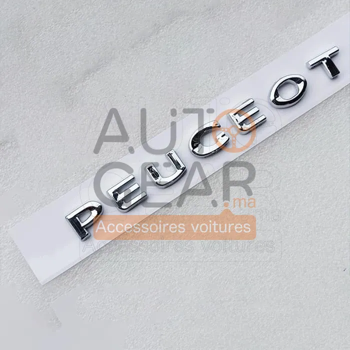 Peugeot Logo Emblème Arrière de Coffre Chrome et Noir vue 2