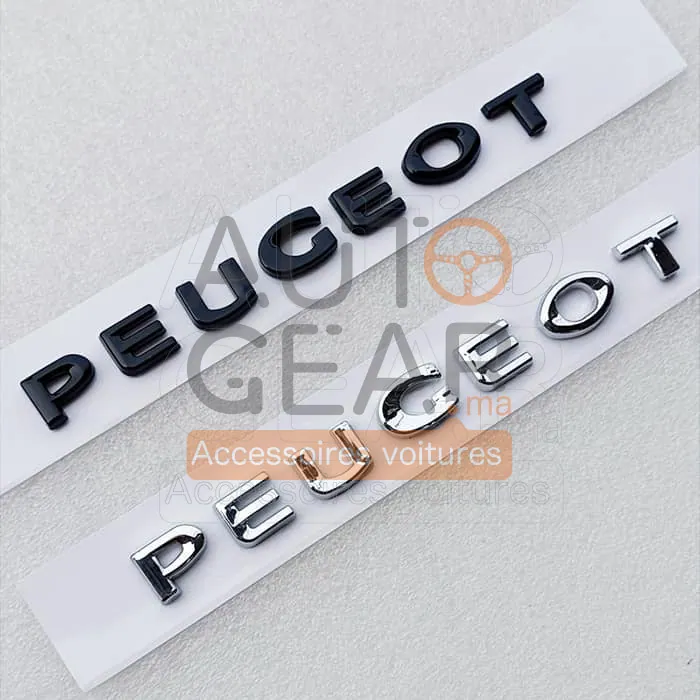 Peugeot Logo Emblème Arrière de Coffre Chrome et Noir