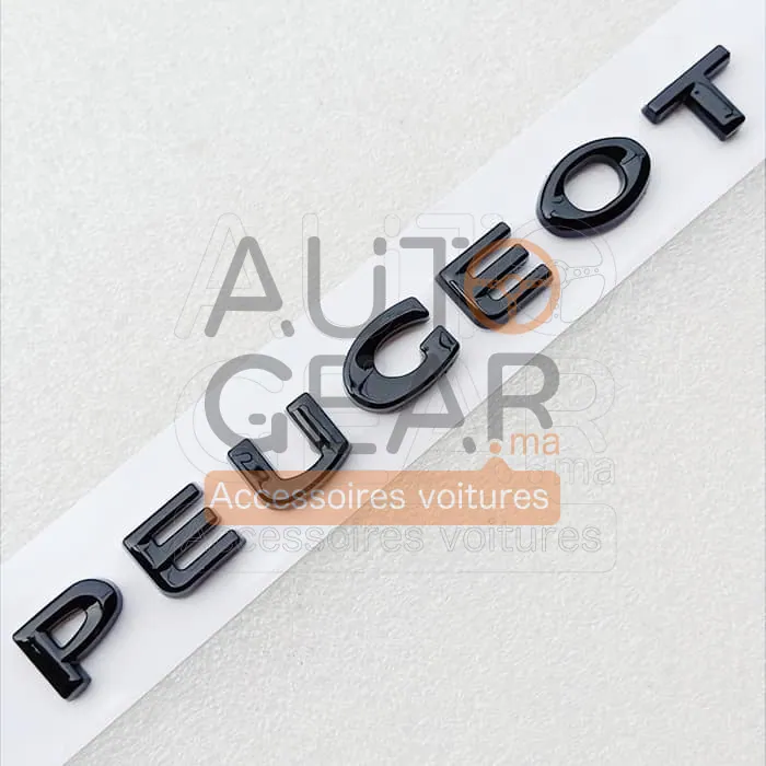 Peugeot Logo Emblème Arrière de Coffre Chrome et Noir vue 3
