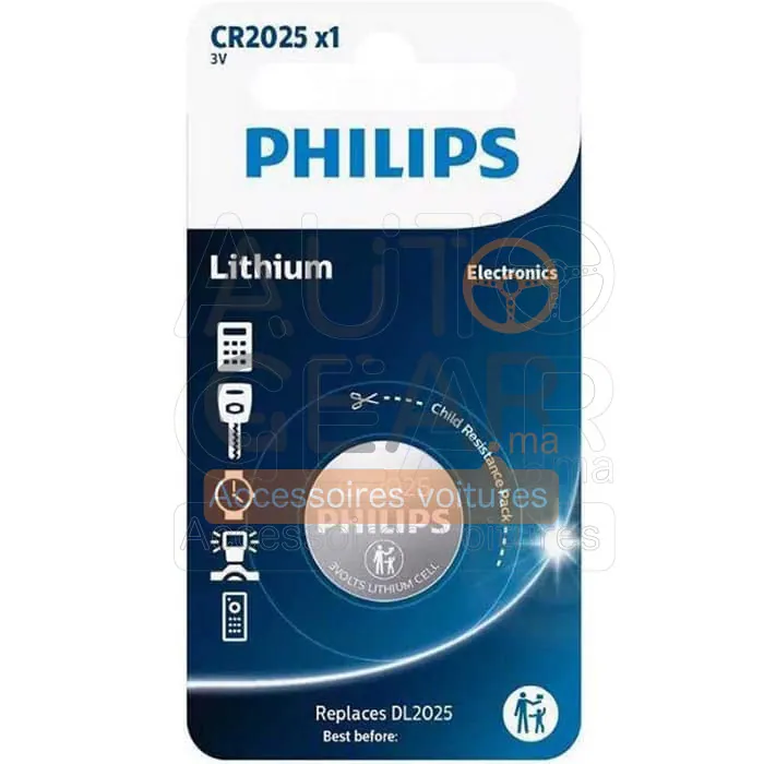 Pile Bouton Lithium Philips CR2025 / DL2025 3V