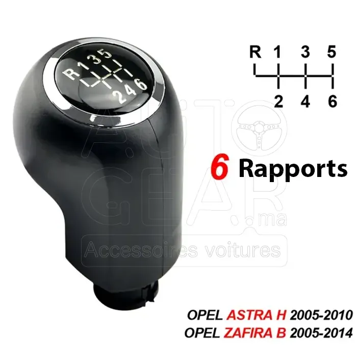 Pommeau de Levier de Vitesse Opel Astra H, Corsa D, Zafira B (6 Rapports)