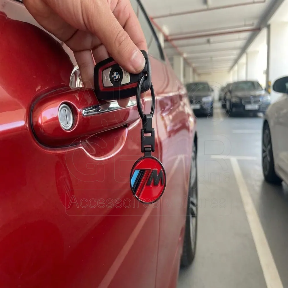 Porte-clé BMW M Performance Rouge et Noir vue 2
