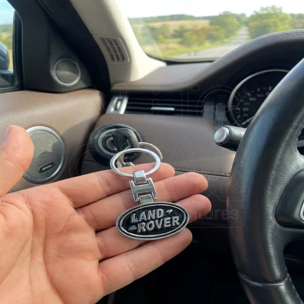 Porte-clé Land Rover Métal Argent et Noir vue 2