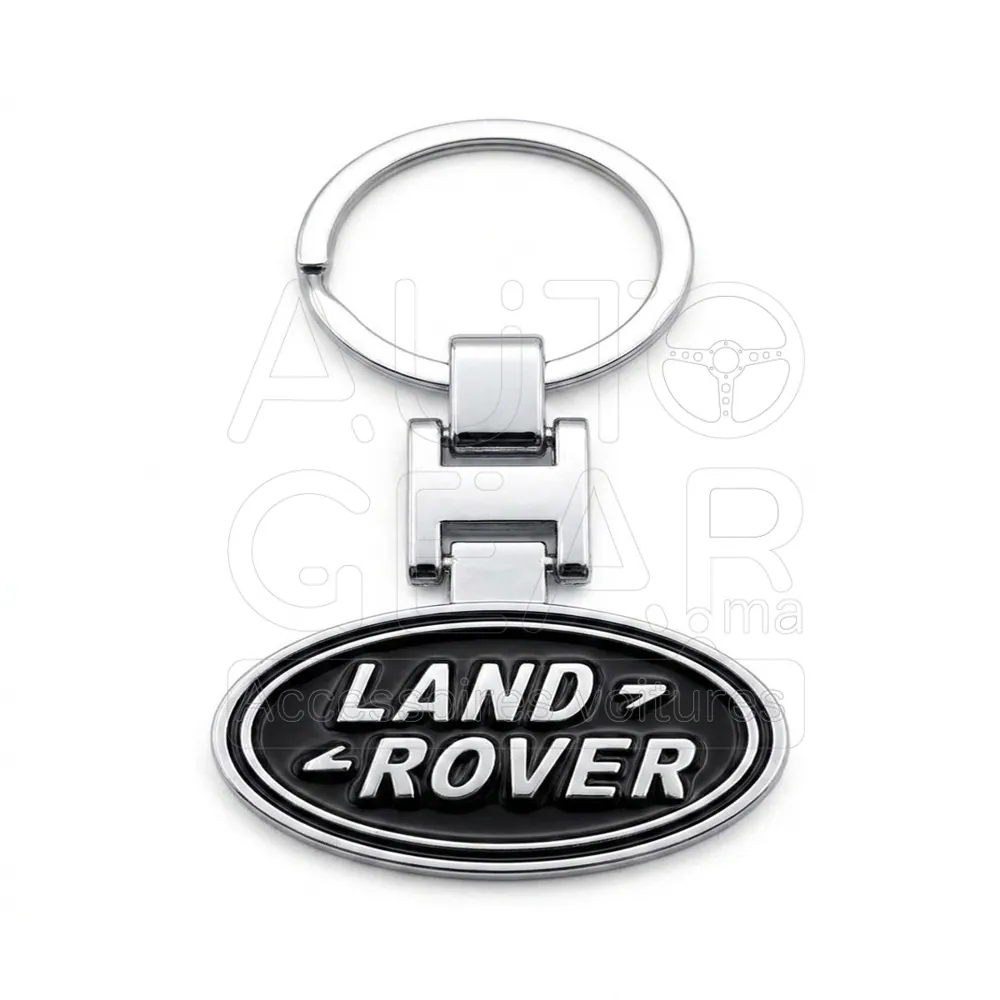 Porte-clé Land Rover Métal Argent et Noir