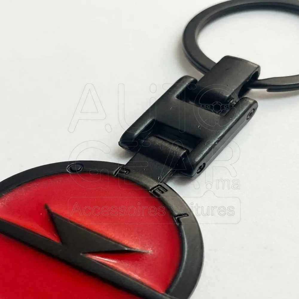 Porte-clé Opel Noir et Rouge Mat vue 3