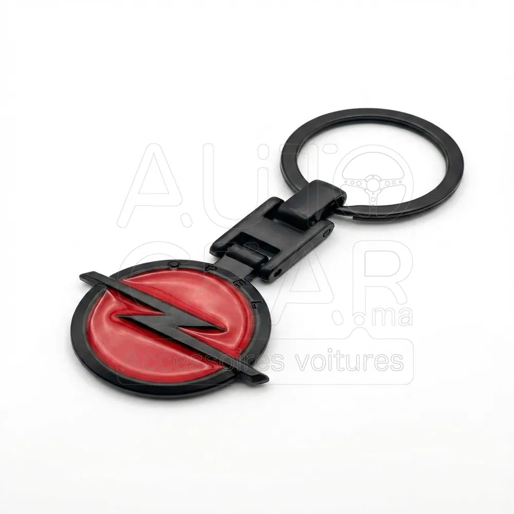 Porte-clé Opel Noir et Rouge Mat