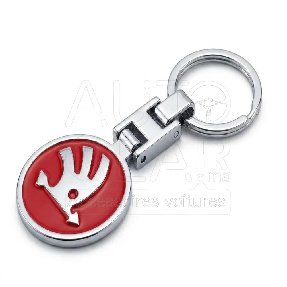 Porte-clé Škoda Métal Argent et Rouge