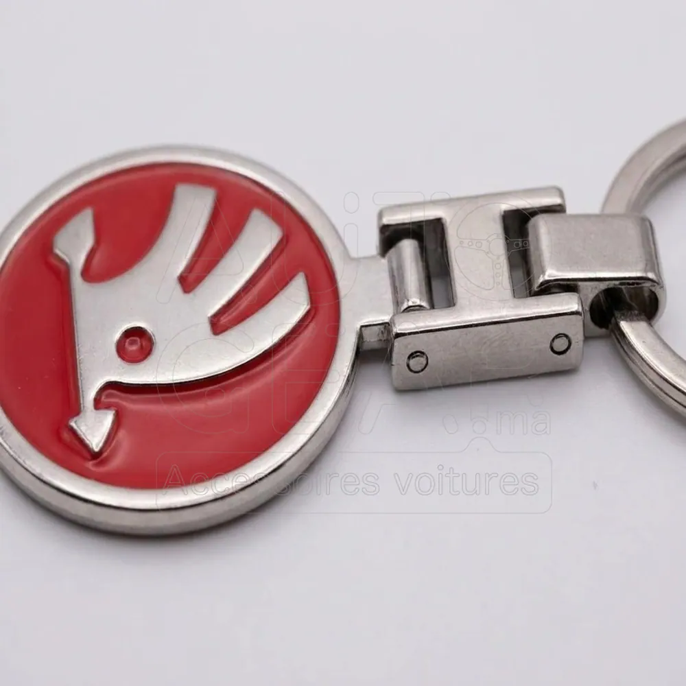 Porte-clé Škoda Métal Argent et Rouge vue 3