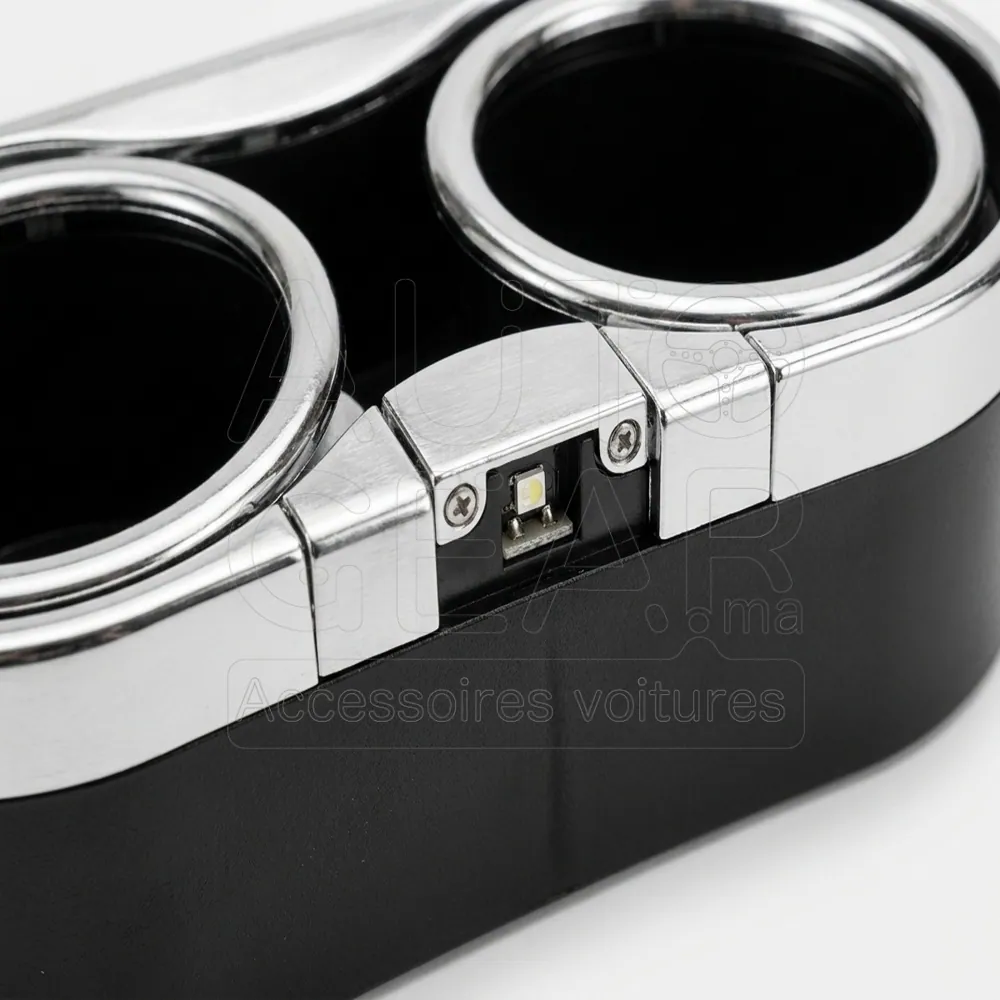 Porte-Gobelet Double Universel Noir et Argent vue 3
