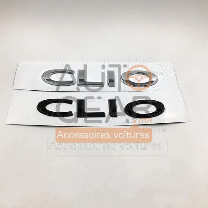 Renault Clio 2 3 4 Logo Emblème Coffre Chrome et Noir vue 2
