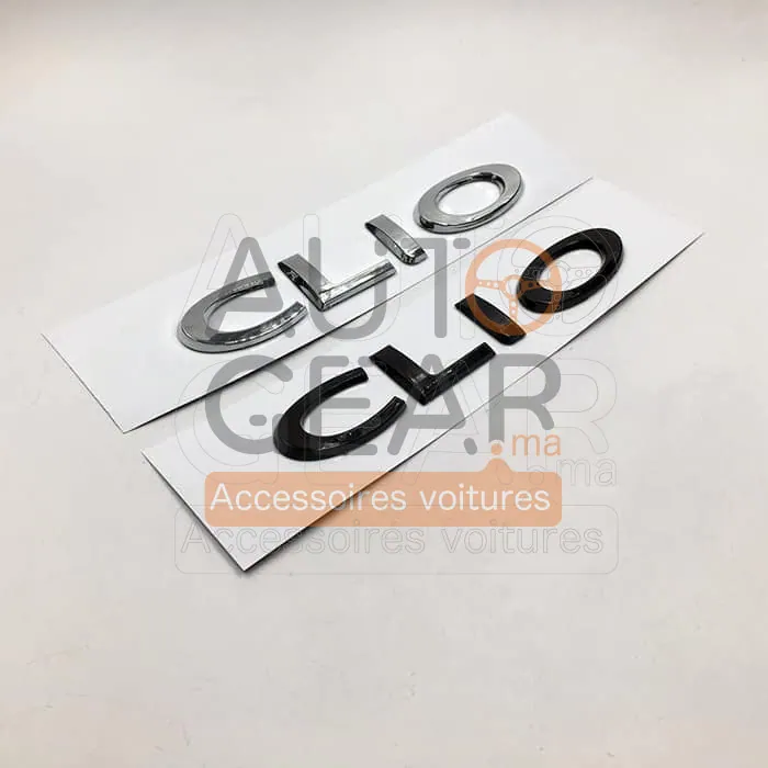 Renault Clio 2 3 4 Logo Emblème Coffre Chrome et Noir vue 3