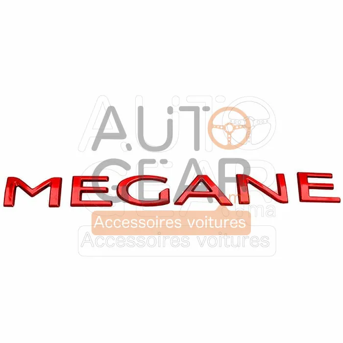 Renault Megane Logo Emblème en Lettres Chrome et Noir vue 4