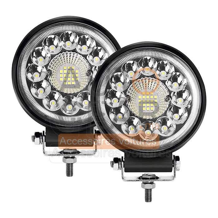 Phares LED Ronds Antibrouillard Offroad 12cm (Lot de 2) 112W