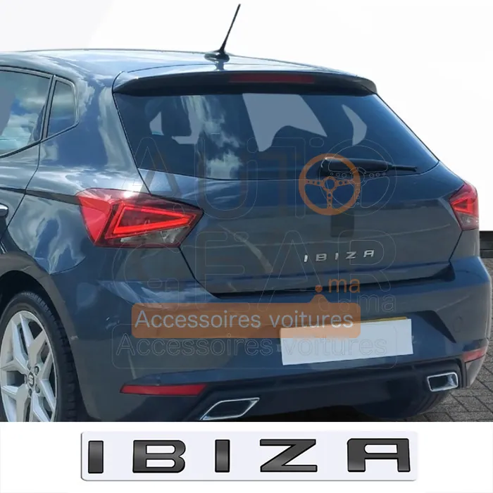 Seat Ibiza Logo Emblème en Lettres Chrome et Noir vue 4
