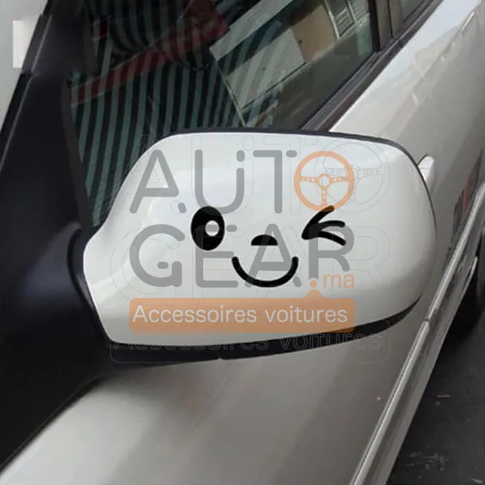 Sticker Autocollant Smiley Face pour Rétroviseur de Voiture