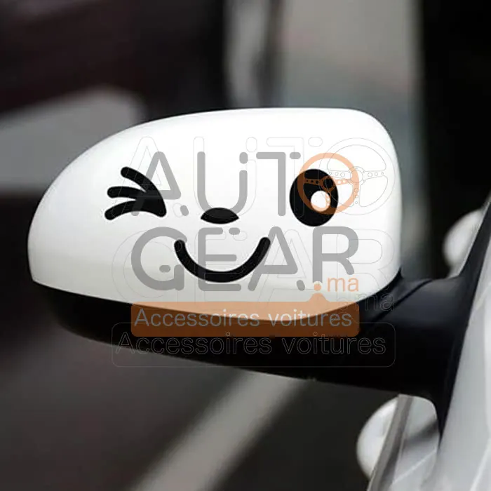 Sticker Autocollant Smiley Face pour Rétroviseur de Voiture vue 2
