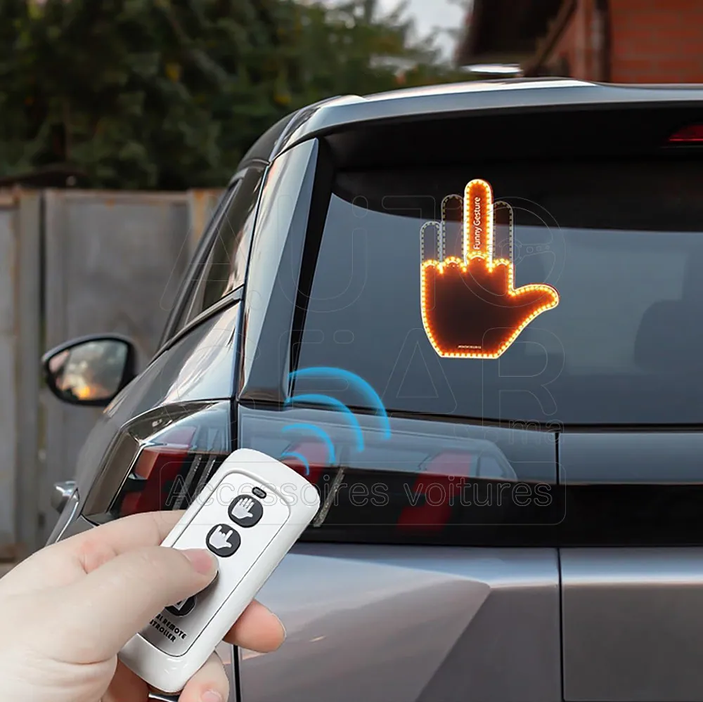 Sticker LED Vitre Arrière Animation Humoristique Télécommandée