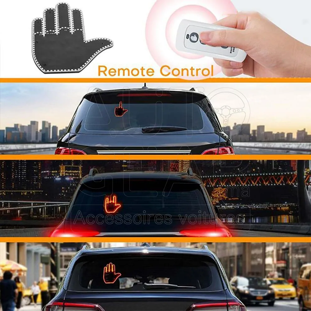 Sticker LED Vitre Arrière Animation Humoristique Télécommandée vue 2