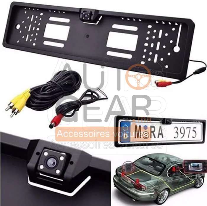 Support de Plaque d'Immatriculation avec Caméra de Recul LED vue 2