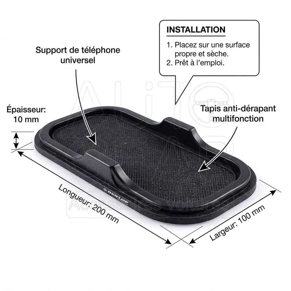 Tapis Antidérapant Dunlop Multifonction avec Support Téléphone vue 4