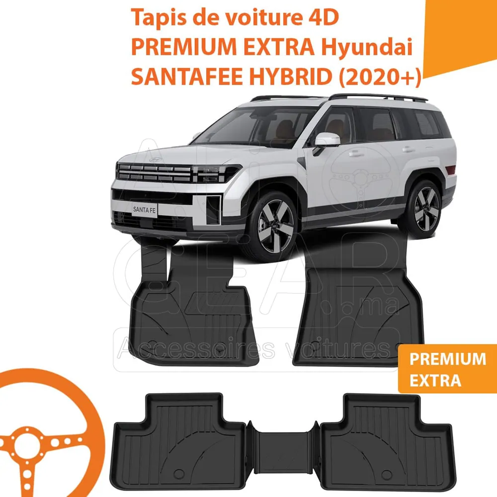 Tapis de Voiture 4D Premium Extra Hyundai Santa Fe Hybrid (2020+)