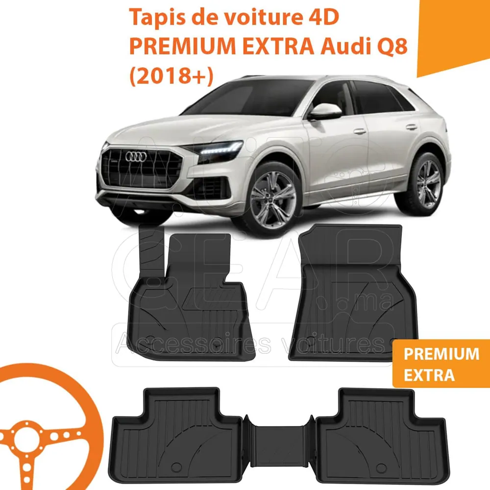 Tapis de Voiture 4D Premium Extra pour Audi Q8 (2018+)