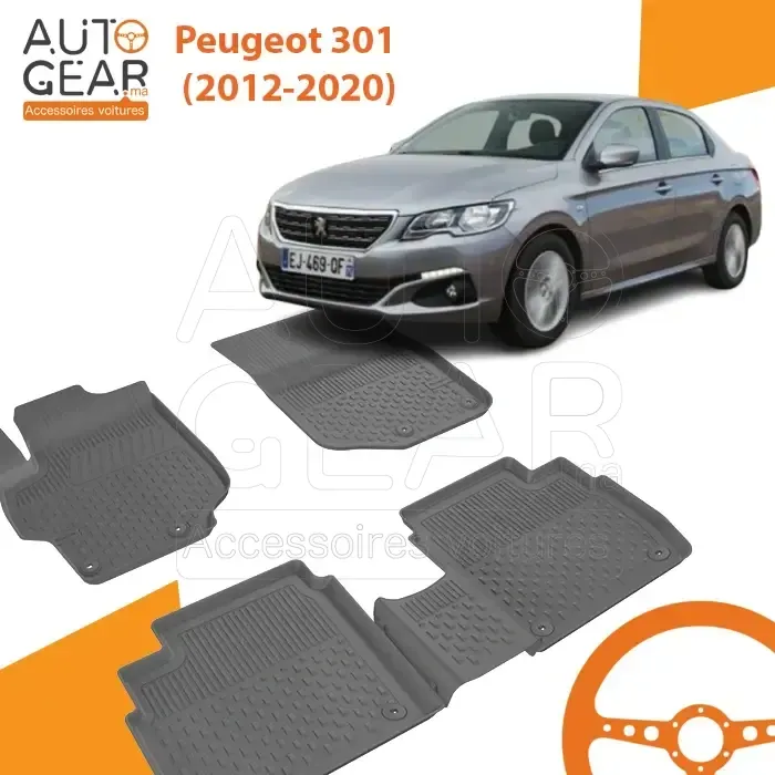 Tapis de Voiture 4D Sahler pour Peugeot 301 (2012-2020)