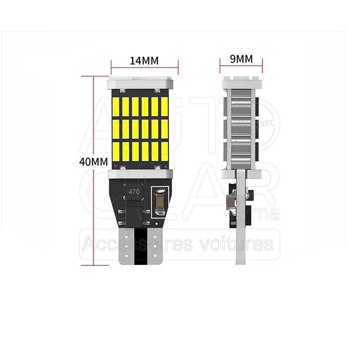 Veilleuses LED T15/W16W Canbus Anti-Erreur Voiture et Moto vue 4