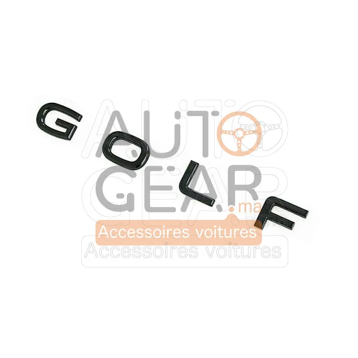 Volkswagen Golf Logo Emblème en Lettres Chrome et Noir vue 3