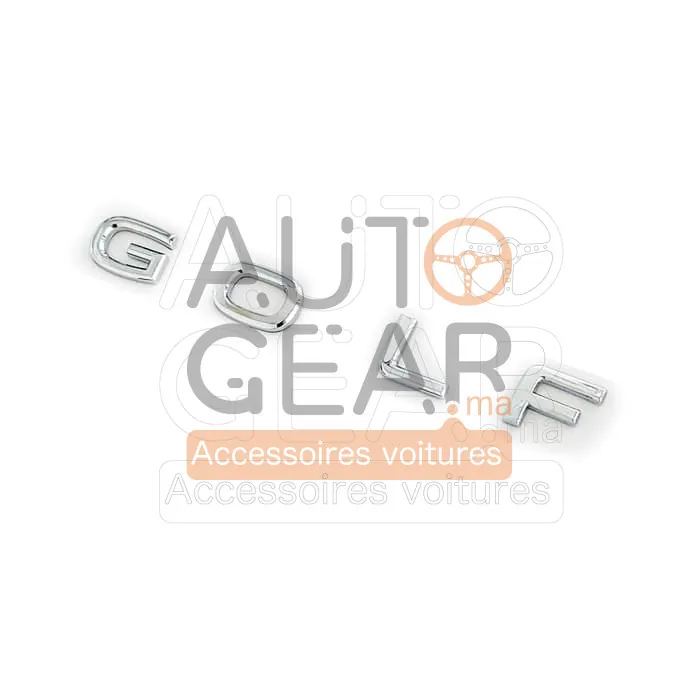Volkswagen Golf Logo Emblème en Lettres Chrome et Noir vue 4